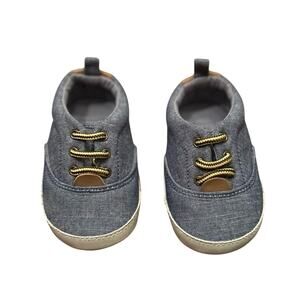 ⭐️‎ Gap Baby Chambray Slip On Soft Bottom Blue & White Sneakers Size 6-12 Months